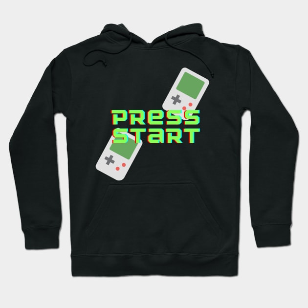 Retro Press Start Gamer Apparel Hoodie by Topher's Emporium